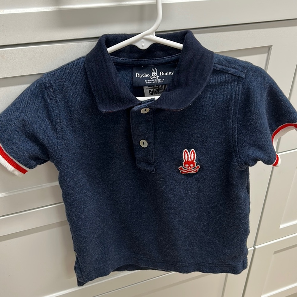 Psycho Bunny Navy Polo with Red & White Trim